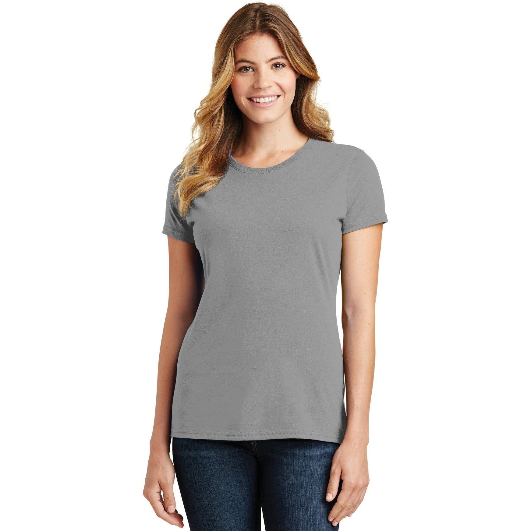 no-logo CLOSEOUT - Port & Company Ladies Fan Favorite Tee-Port & Company-Medium Grey-L-Thread Logic