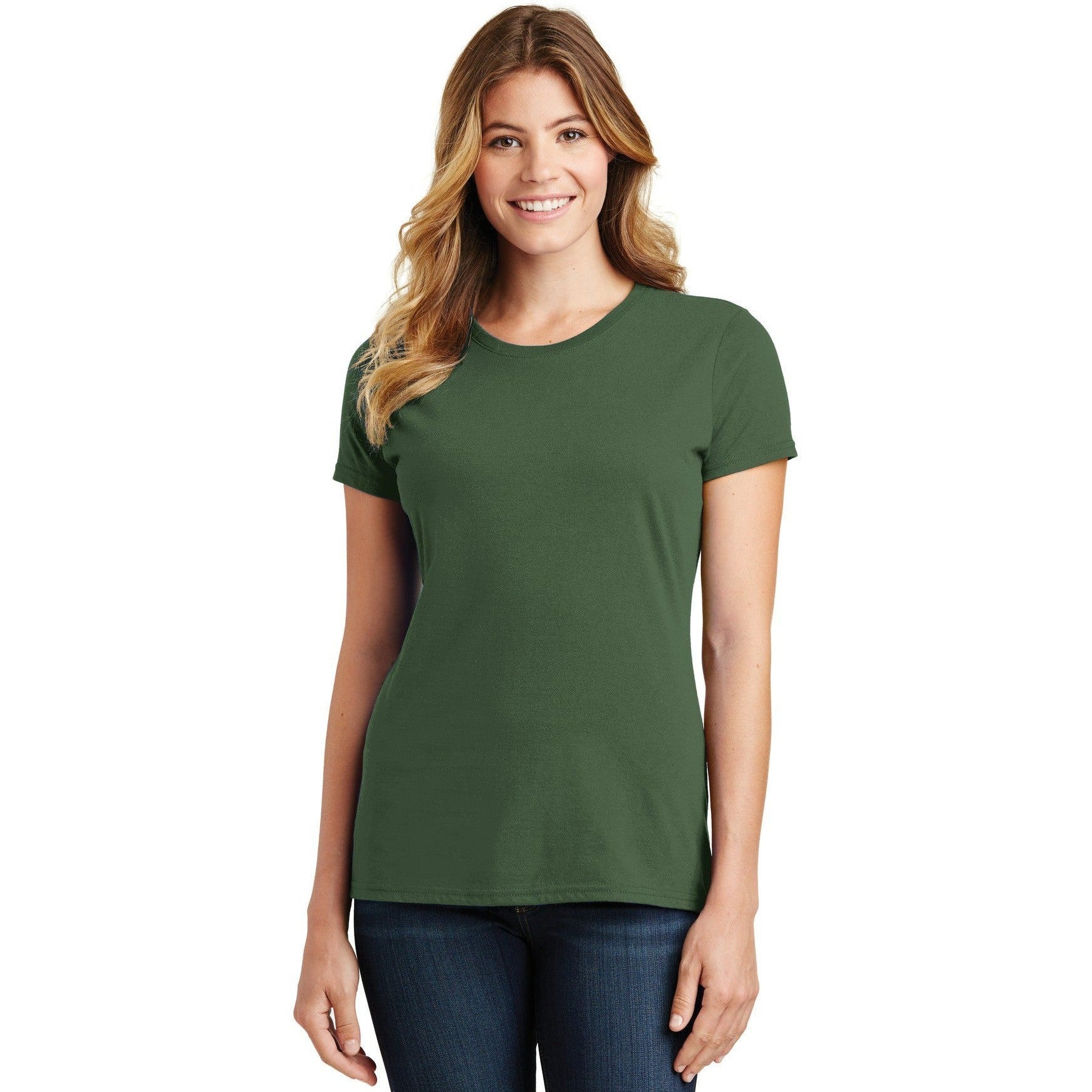 no-logo CLOSEOUT - Port & Company Ladies Fan Favorite Tee-Port & Company-Olive-M-Thread Logic