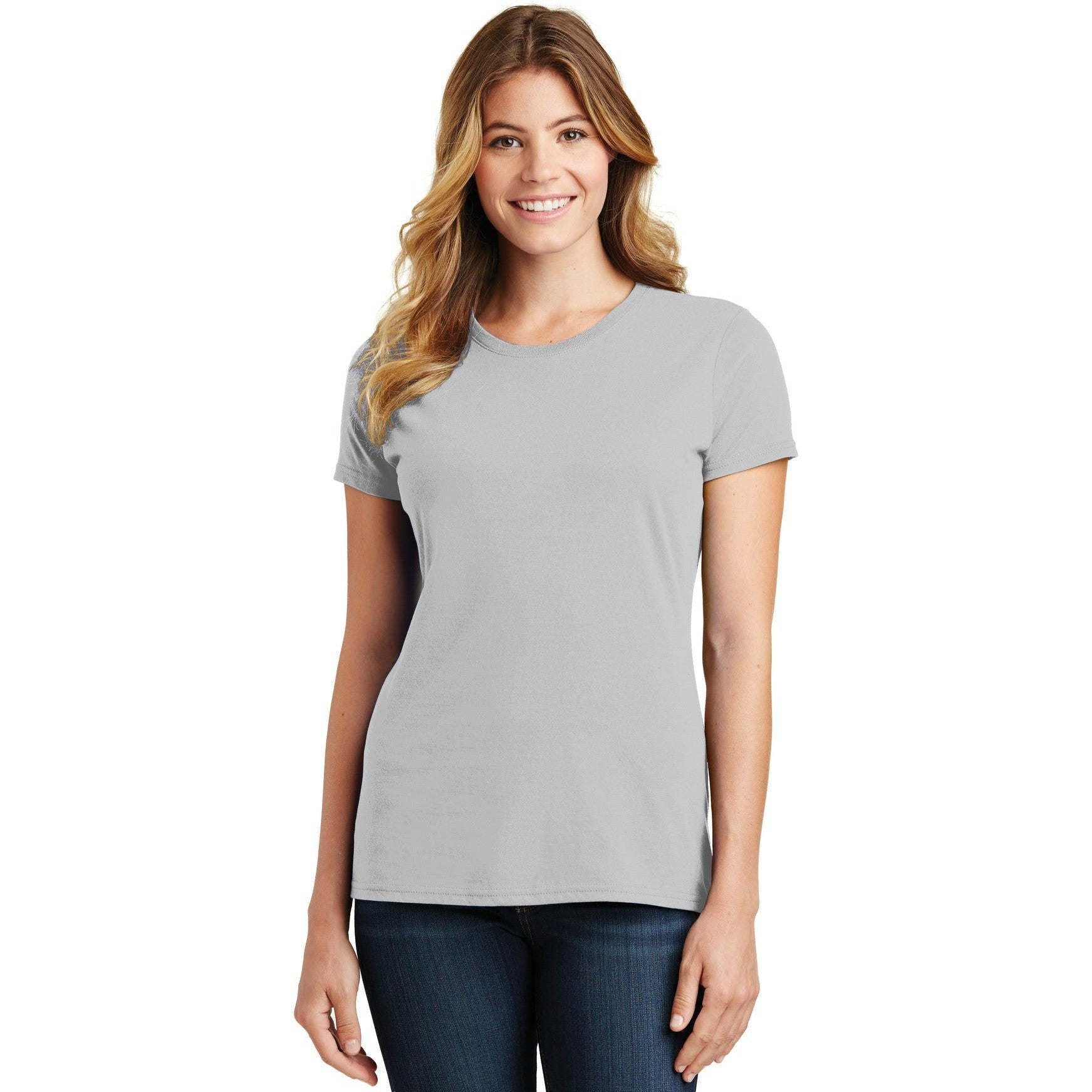 no-logo CLOSEOUT - Port & Company Ladies Fan Favorite Tee-Port & Company-Silver-M-Thread Logic