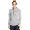 no-logo CLOSEOUT - Sport-Tek Ladies PosiCharge Electric Heather Fleece Hooded Pullover-Sport-Tek-Silver Electric-S-Thread Logic