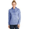 no-logo CLOSEOUT - Sport-Tek Ladies PosiCharge Electric Heather Fleece Hooded Pullover-Sport-Tek-True Royal Electric-XS-Thread Logic