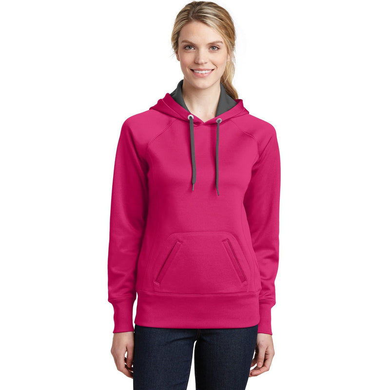 no-logo CLOSEOUT - Sport-Tek Ladies Tech Fleece Hooded Sweatshirt-Sport-Tek-Pink Raspberry-XS-Thread Logic