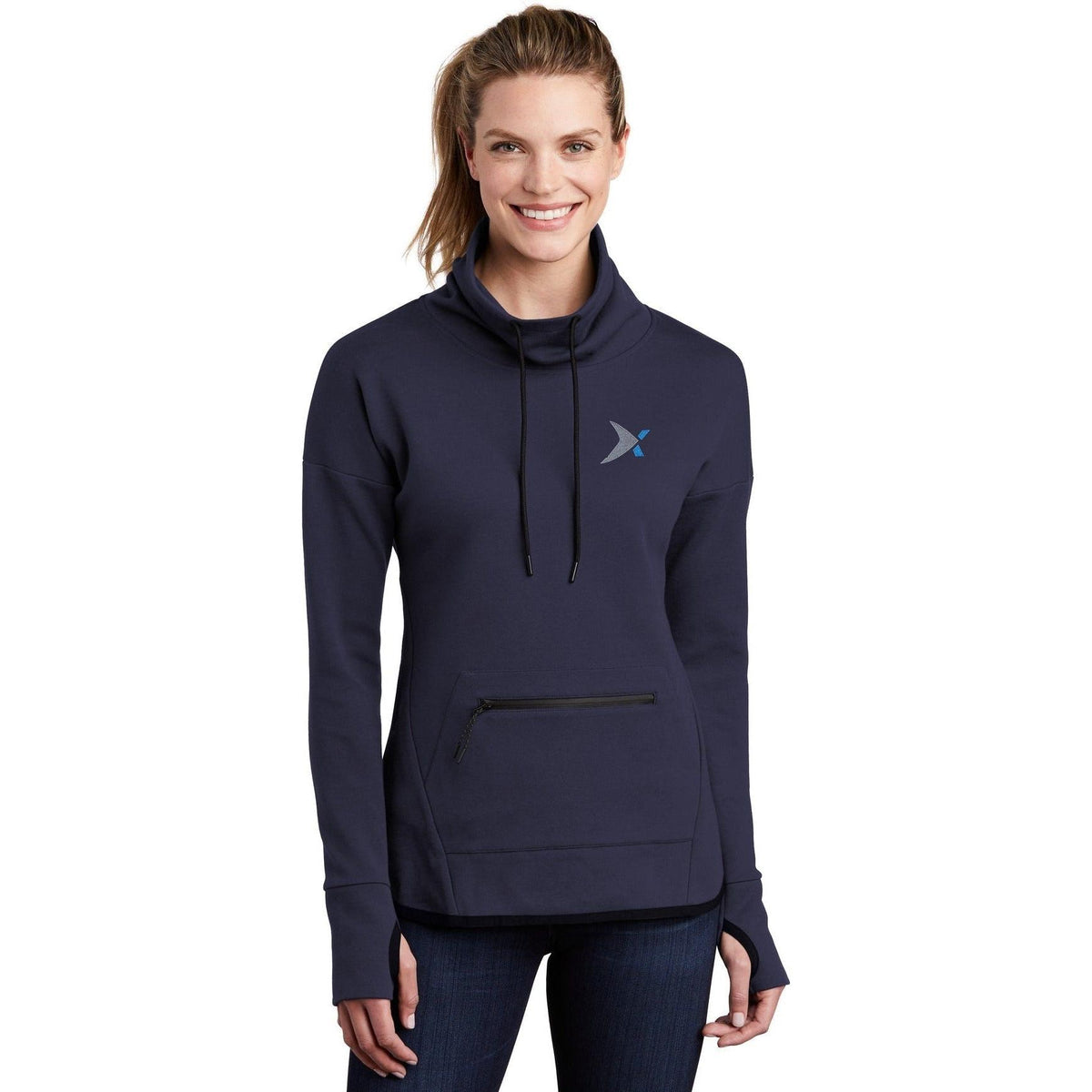 no-logo Sport-Tek Women's Triumph Cowl Neck Pullover-Regular-Sport-Tek-Thread Logic