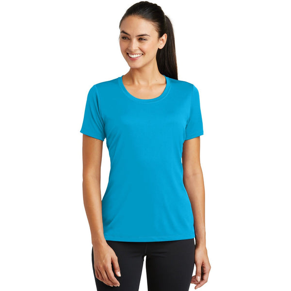 no-logo CLOSEOUT - Sport-Tek Ladies PosiCharge Tough Tee-Sport-Tek-Atomic Blue-XS-Thread Logic