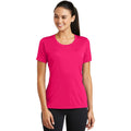 no-logo CLOSEOUT - Sport-Tek Ladies PosiCharge Tough Tee-Sport-Tek-Pink Raspberry-XS-Thread Logic