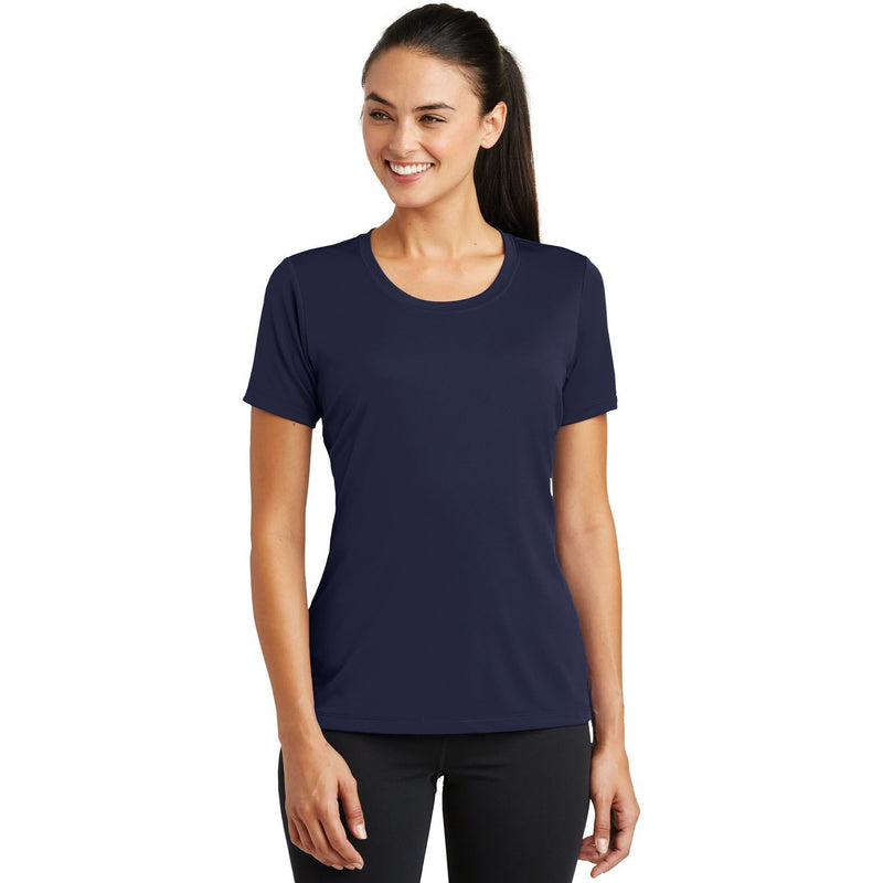 no-logo CLOSEOUT - Sport-Tek Ladies PosiCharge Tough Tee-Sport-Tek-True Navy-XS-Thread Logic