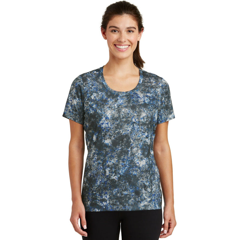 no-logo CLOSEOUT - Sport-Tek Ladies Mineral Freeze Scoop Neck Tee-Sport-Tek-True Royal-XS-Thread Logic