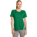 no-logo CLOSEOUT - Sport-Tek Ladies Colorblock PosiCharge Competitor Tee-Sport-Tek-Kelly Green/White-L-Thread Logic