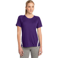 no-logo CLOSEOUT - Sport-Tek Ladies Colorblock PosiCharge Competitor Tee-Sport-Tek-Purple/White-XS-Thread Logic