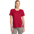 no-logo CLOSEOUT - Sport-Tek Ladies Colorblock PosiCharge Competitor Tee-Sport-Tek-True Red/White-XXL-Thread Logic