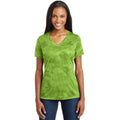 no-logo CLOSEOUT - Sport-Tek Ladies CamoHex V-Neck Tee-Sport-Tek-Lime Shock-M-Thread Logic