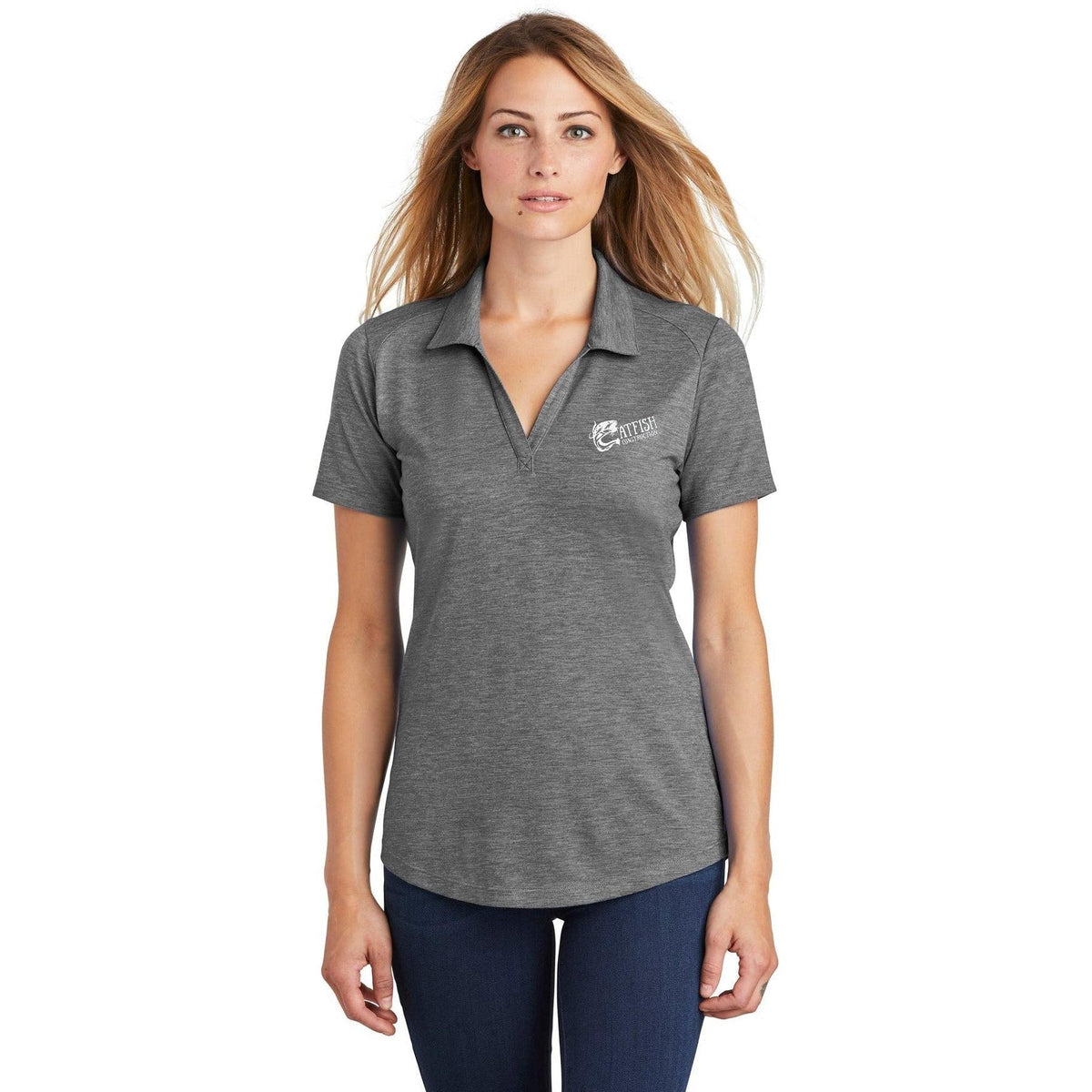 no-logo Sport-Tek Women's PosiCharge Tri-Blend Wicking Polo-Regular-Sport-Tek-Thread Logic