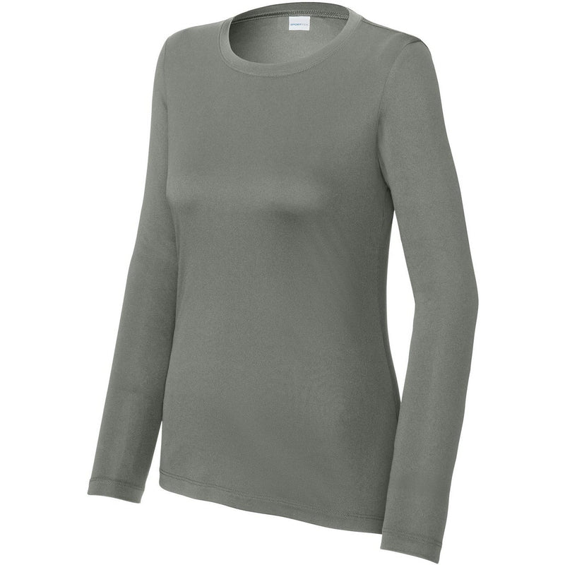  Sport-Tek Ladies Posi-UV Pro Long Sleeve-Sport-Tek-Dark Smoke Grey-XS-Thread Logic