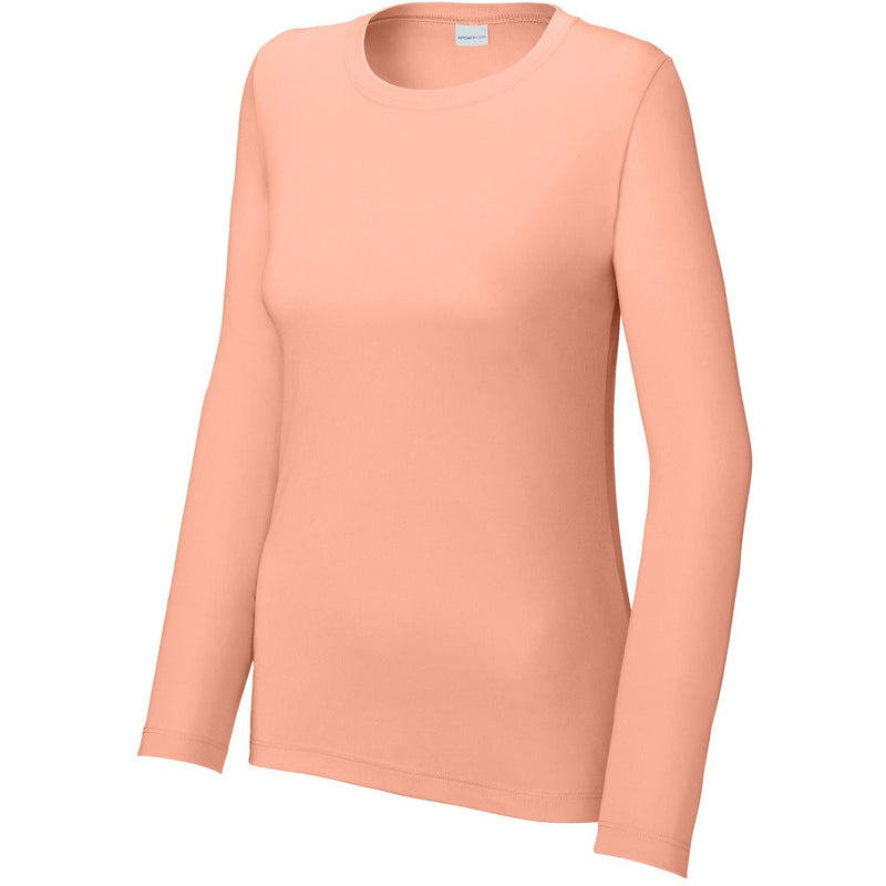 Sport-Tek Ladies Posi-UV Pro Long Sleeve-Sport-Tek-Soft Coral-XS-Thread Logic