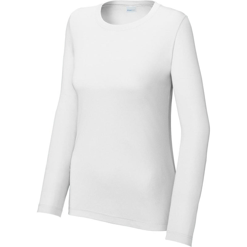 Sport-Tek Ladies Posi-UV Pro Long Sleeve-Sport-Tek-White-XS-Thread Logic