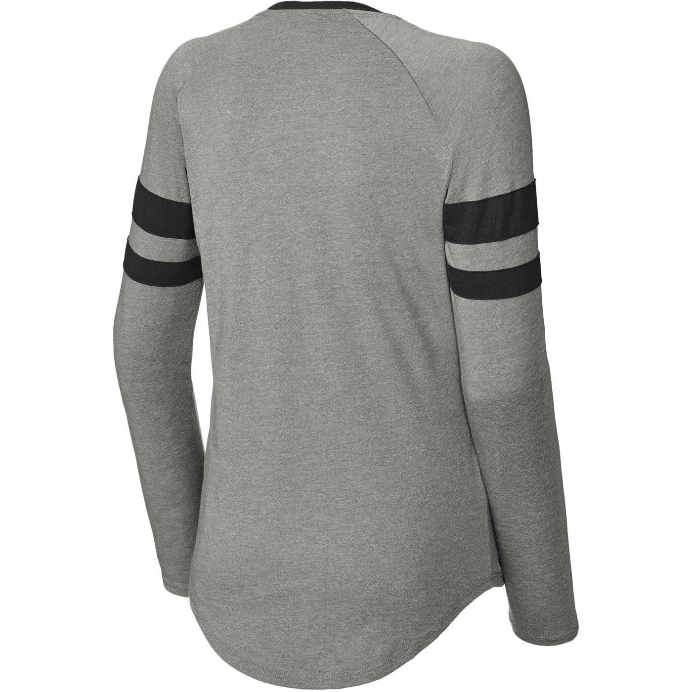 no-logo Sport-Tek Ladies Halftime Stripe Long Sleeve V-Neck Tee-Sport-Tek-Thread Logic