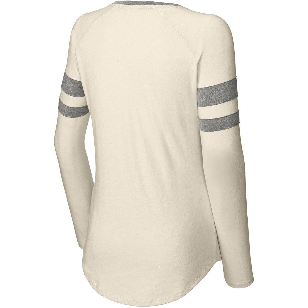 no-logo Sport-Tek Ladies Halftime Stripe Long Sleeve V-Neck Tee-Sport-Tek-Thread Logic