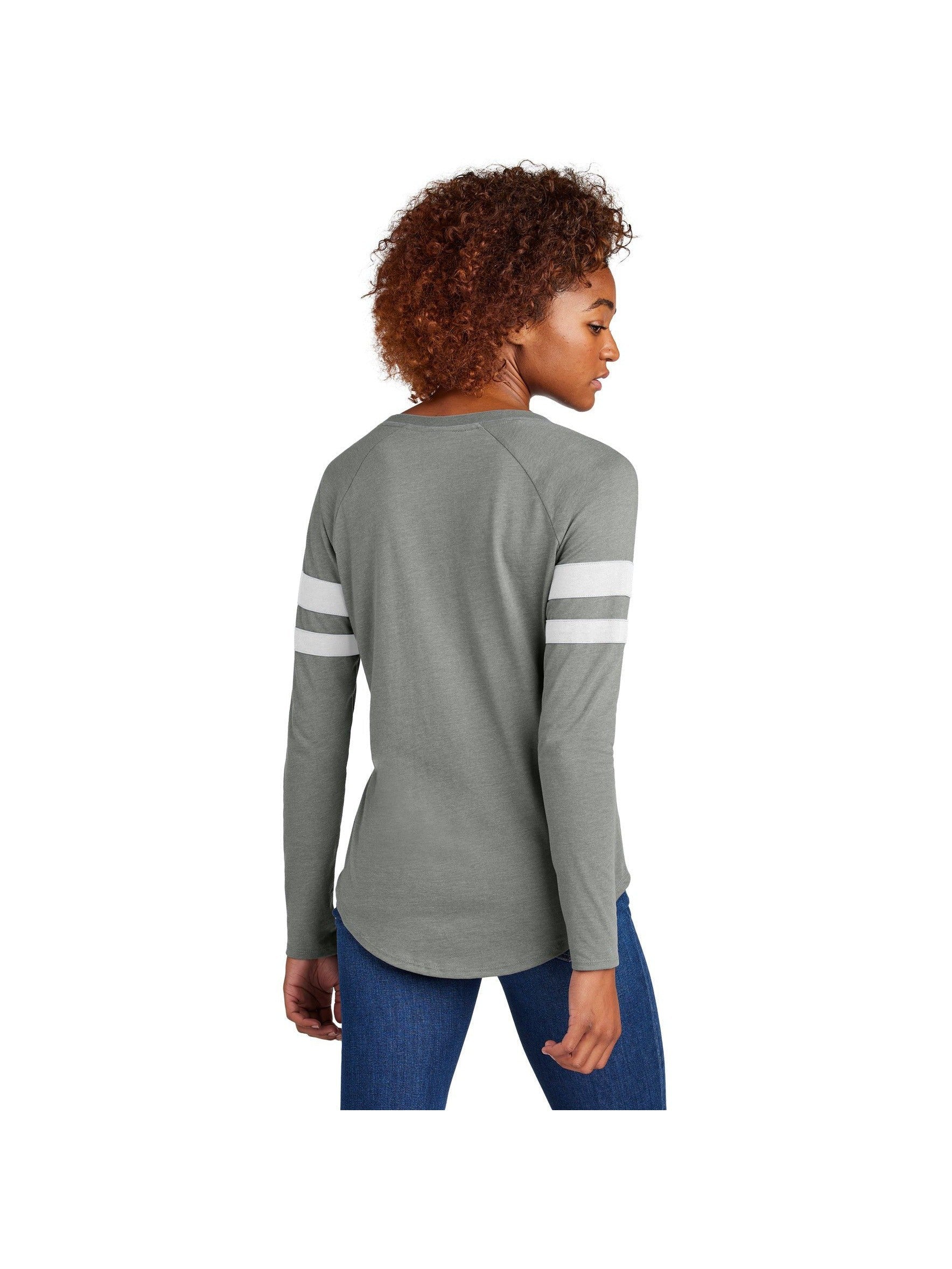 no-logo Sport-Tek Ladies Halftime Stripe Long Sleeve V-Neck Tee-Sport-Tek-Thread Logic