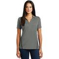 no-logo CLOSEOUT - Sport-Tek Ladies Contrast PosiCharge Tough Polo-Sport-Tek-Dark Smoke Grey/Black-S-Thread Logic