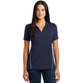 no-logo CLOSEOUT - Sport-Tek Ladies Contrast PosiCharge Tough Polo-Sport-Tek-True Navy/Heather Grey-XS-Thread Logic