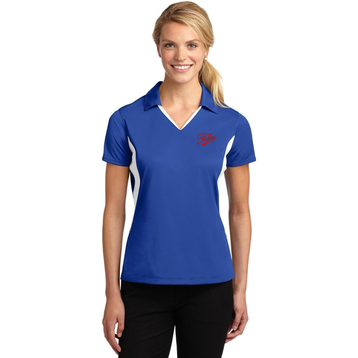 no-logo Sport-Tek Women's Side Blocked Micropique Polo-Regular-Sport-Tek-Thread Logic