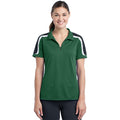 no-logo CLOSEOUT - Sport-Tek Ladies Tricolor Shoulder Micropique Sport-Wick Polo-Sport-Tek-Forest Green/Black/White-4XL-Thread Logic