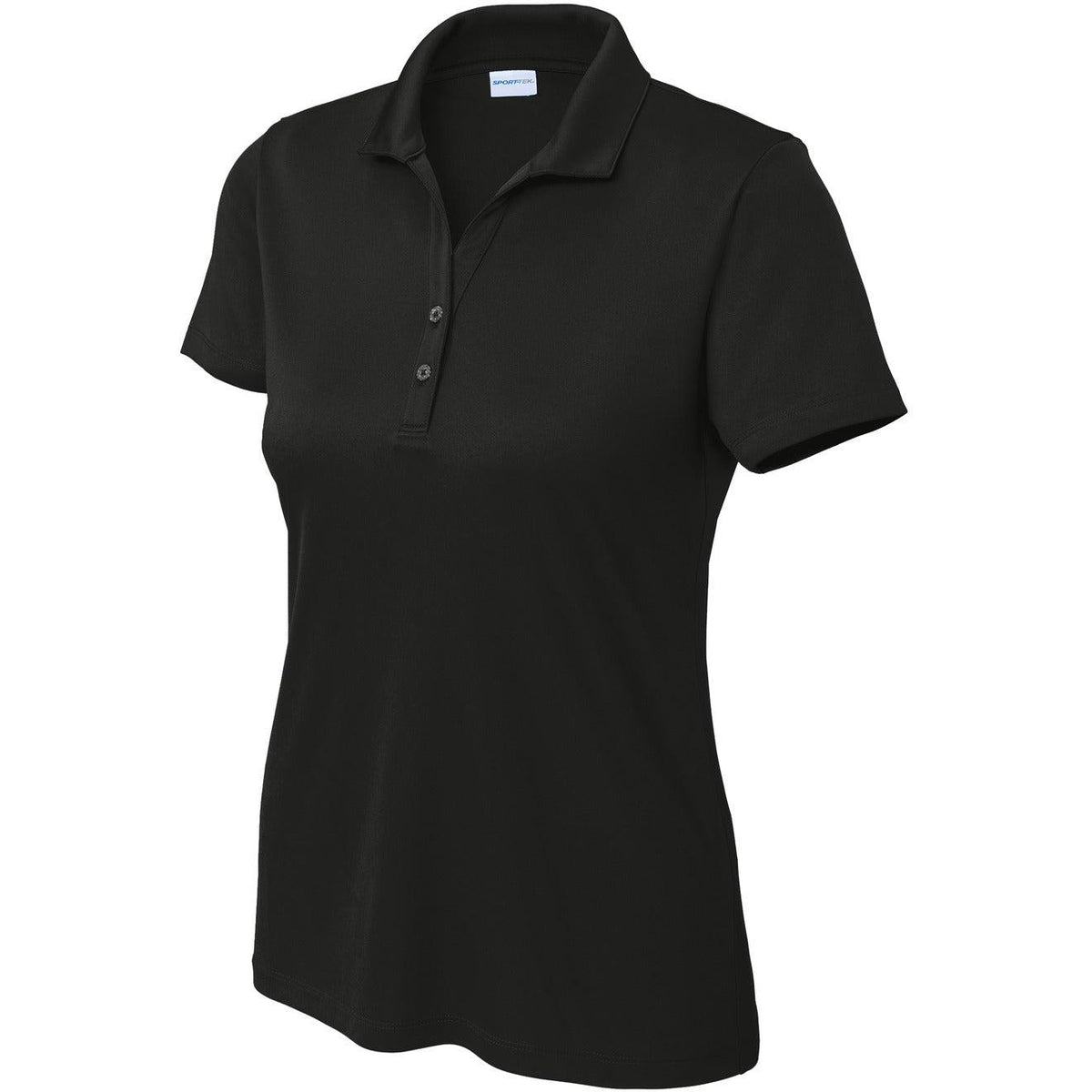 logo-left Sport-Tek Ladies PosiCharge Re-Compete Polo-Sport-Tek-Black-XS-Thread Logic
