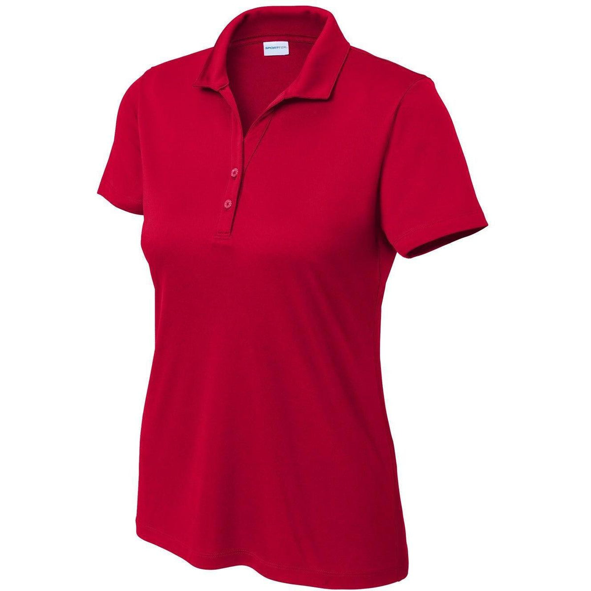 logo-left Sport-Tek Ladies PosiCharge Re-Compete Polo-Sport-Tek-Deep Red-XS-Thread Logic