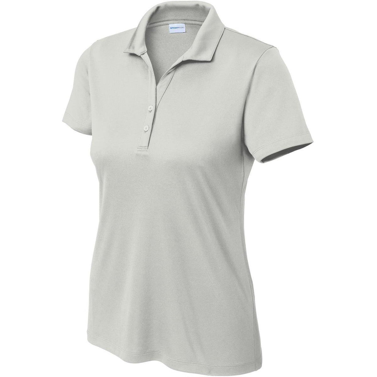 logo-left Sport-Tek Ladies PosiCharge Re-Compete Polo-Sport-Tek-Silver-XS-Thread Logic