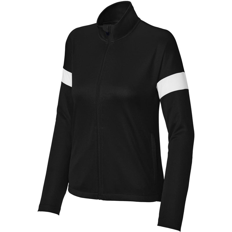 Sport-Tek Ladies Travel Full-Zip Jacket-Sport-Tek-Black/White-XS-Thread Logic