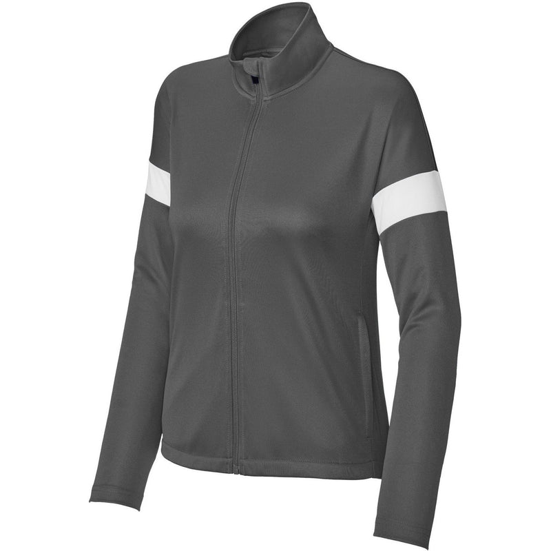 Sport-Tek Ladies Travel Full-Zip Jacket-Sport-Tek-Iron Grey/White-XS-Thread Logic