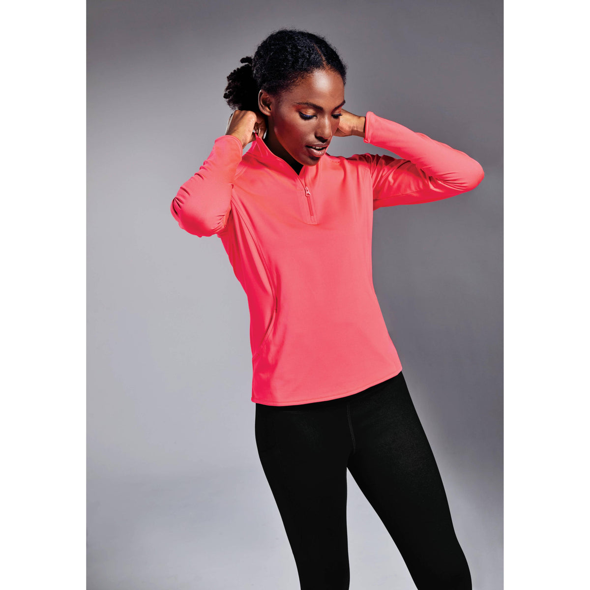 no-logo Sport-Tek Women's Sport-Wick Stretch 1/2-Zip-Quarter Zips-Sport-Tek-Thread Logic