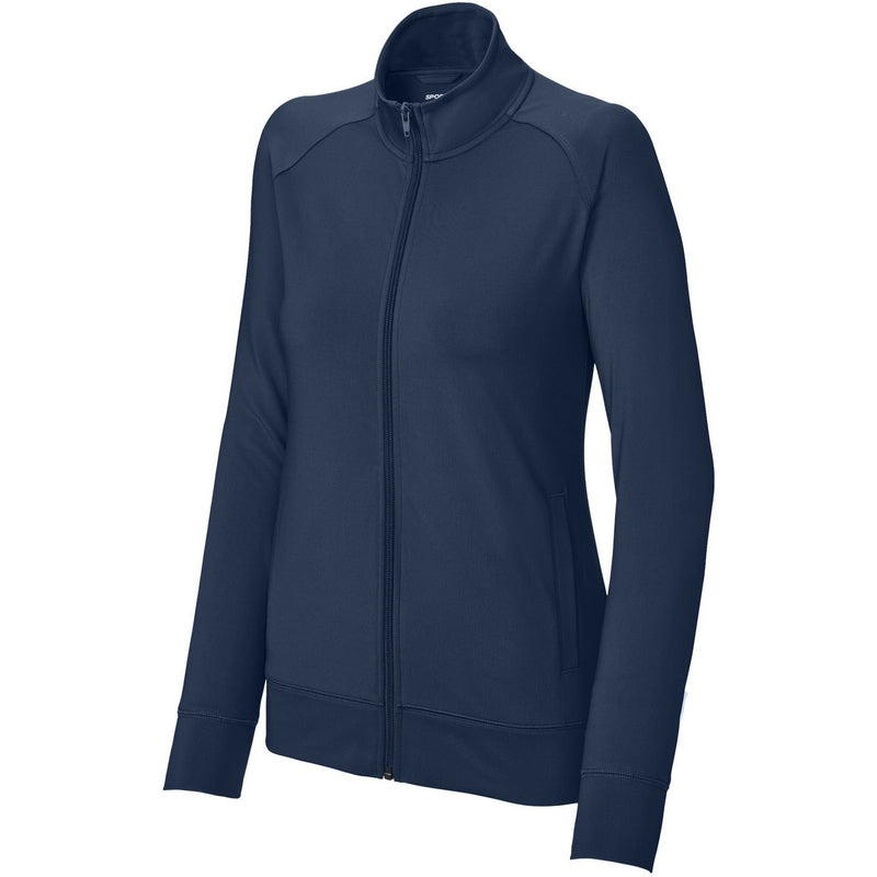 no-logo Sport-Tek Ladies Sport-Wick Stretch Full-Zip Cadet Jacket-Sport-Tek-True Navy-XS-Thread Logic