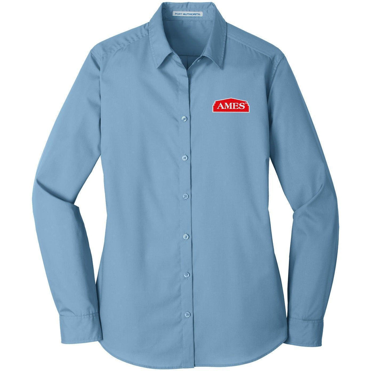 no-logo Port Authority Women's Long Sleeve Carefree Poplin Shirt-Dress Shirts-Port Authority-Thread Logic