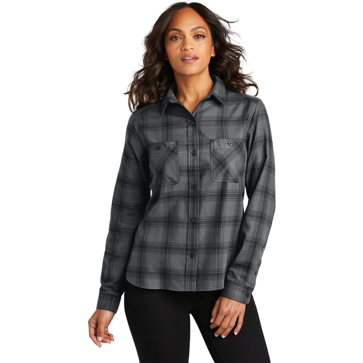 no-logo Port Authority Ladies Plaid Flannel Shirt-Port Authority-Thread Logic