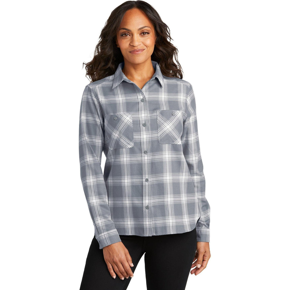 no-logo Port Authority Ladies Plaid Flannel Shirt-Port Authority-Thread Logic