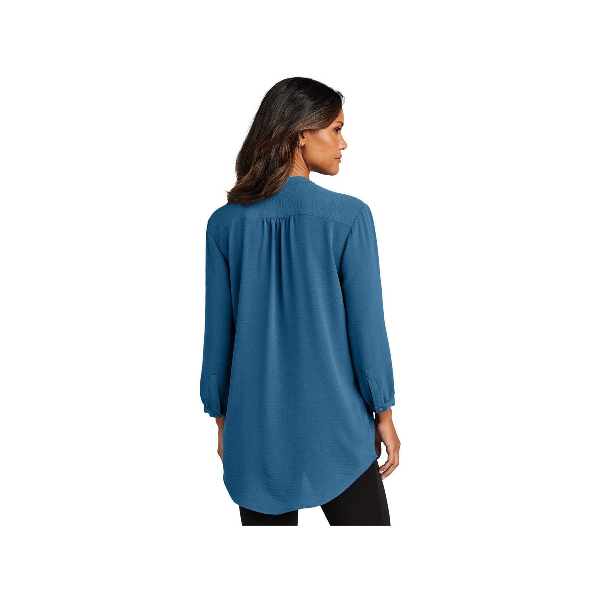 no-logo Port Authority Ladies 3/4-Sleeve Textured Crepe Tunic-Port Authority-Thread Logic
