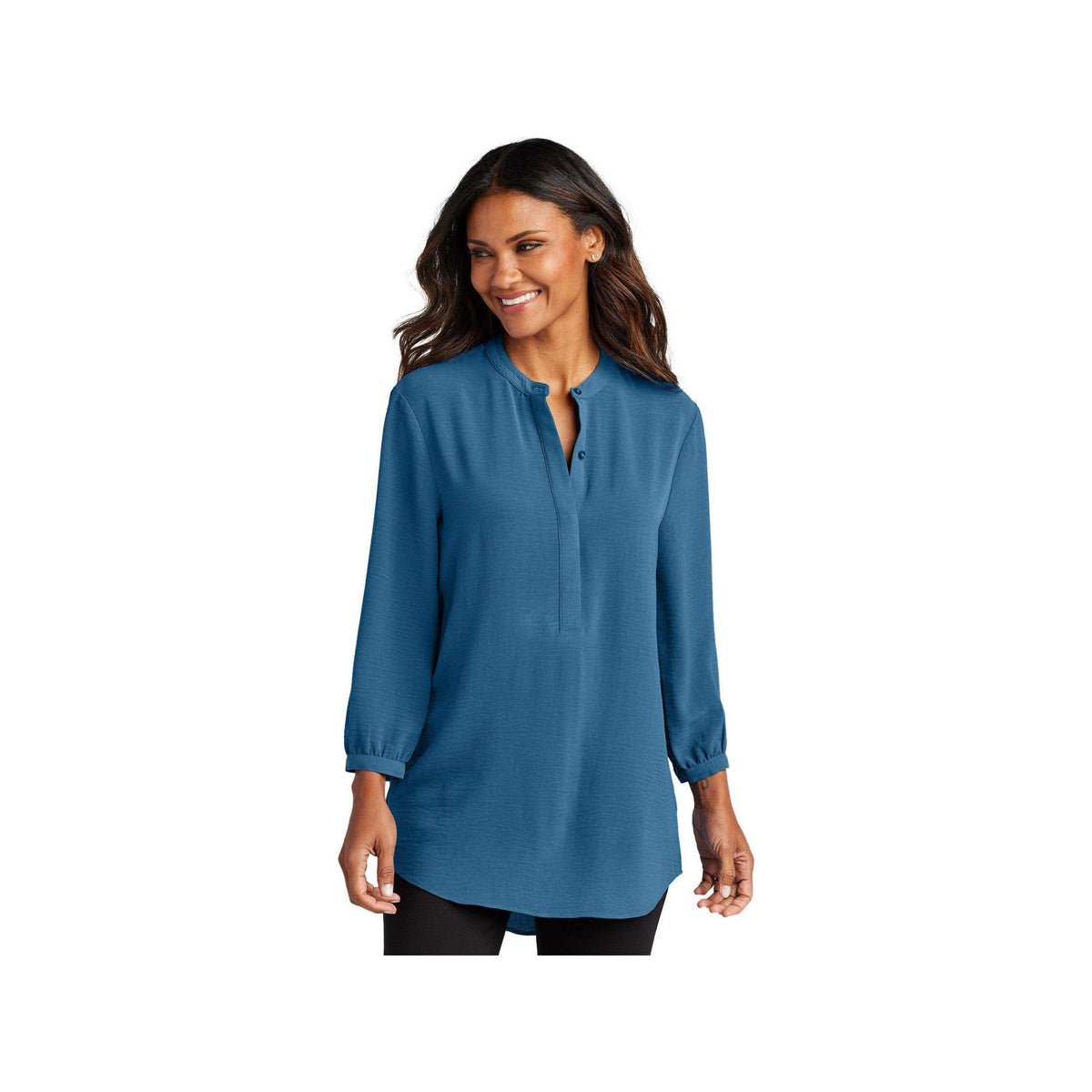 no-logo Port Authority Ladies 3/4-Sleeve Textured Crepe Tunic-Port Authority-Thread Logic