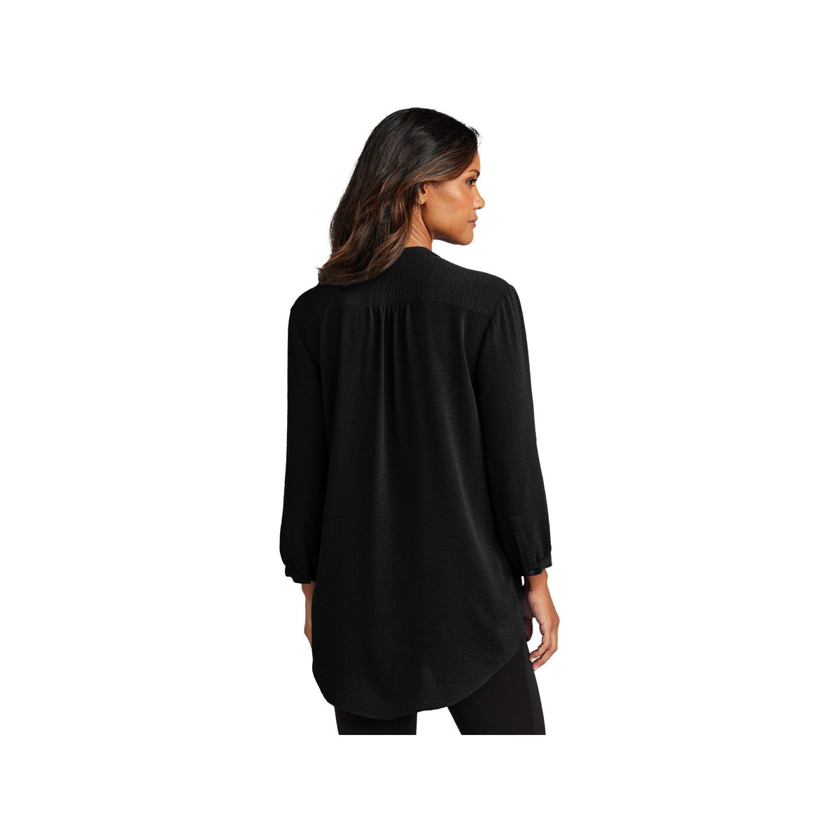 no-logo Port Authority Ladies 3/4-Sleeve Textured Crepe Tunic-Port Authority-Thread Logic