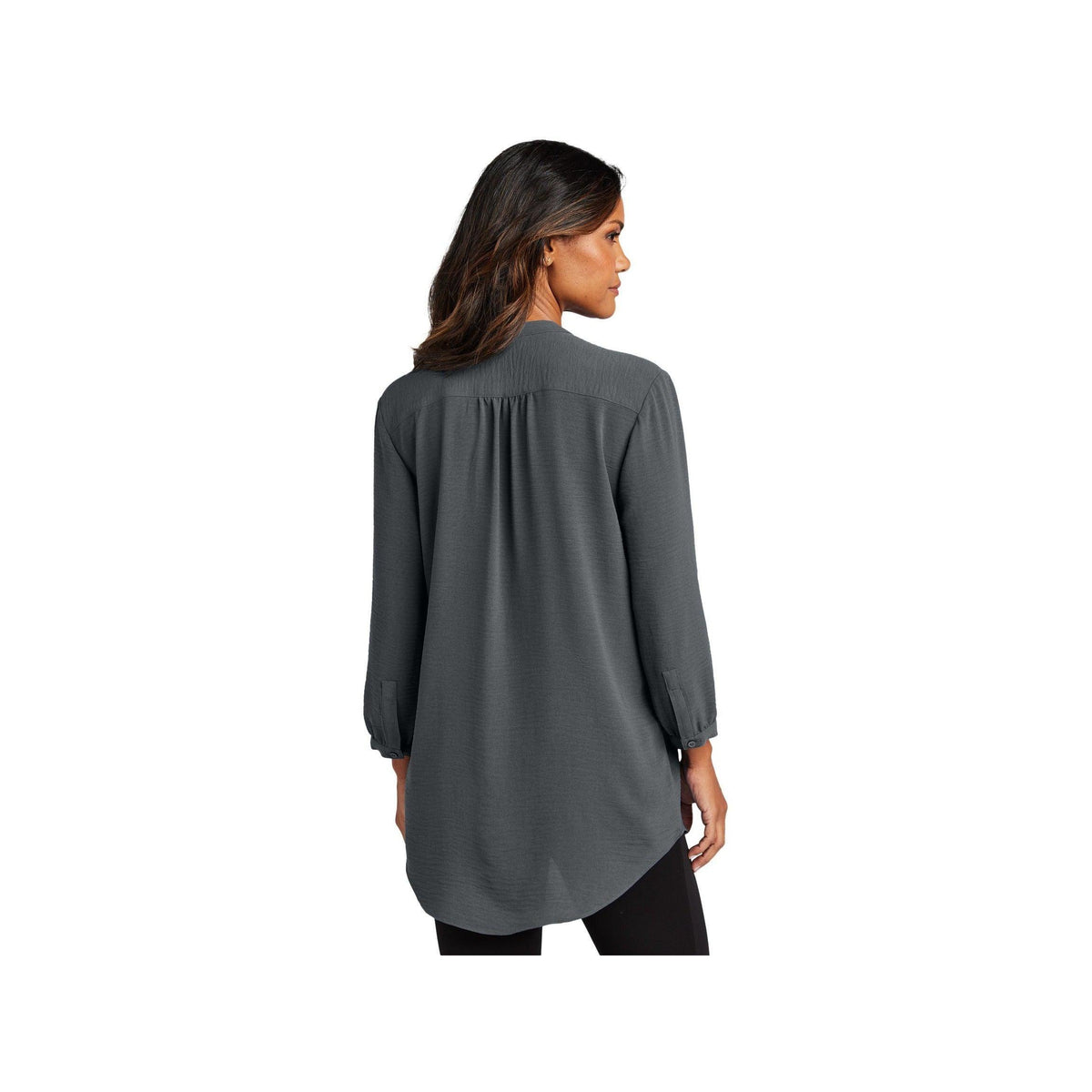 no-logo Port Authority Ladies 3/4-Sleeve Textured Crepe Tunic-Port Authority-Thread Logic