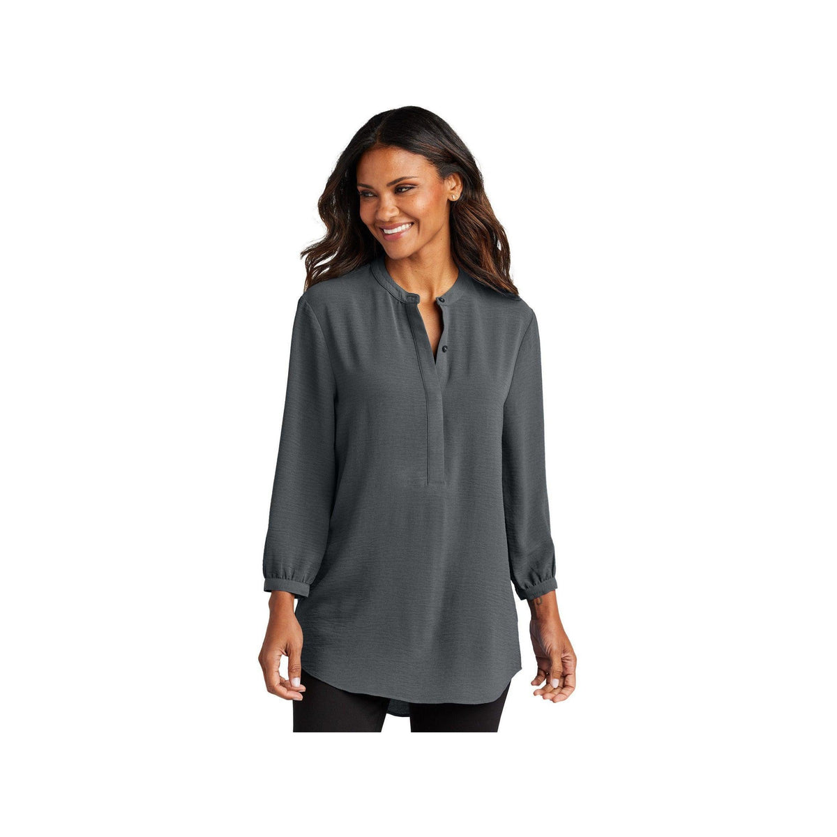 no-logo Port Authority Ladies 3/4-Sleeve Textured Crepe Tunic-Port Authority-Thread Logic