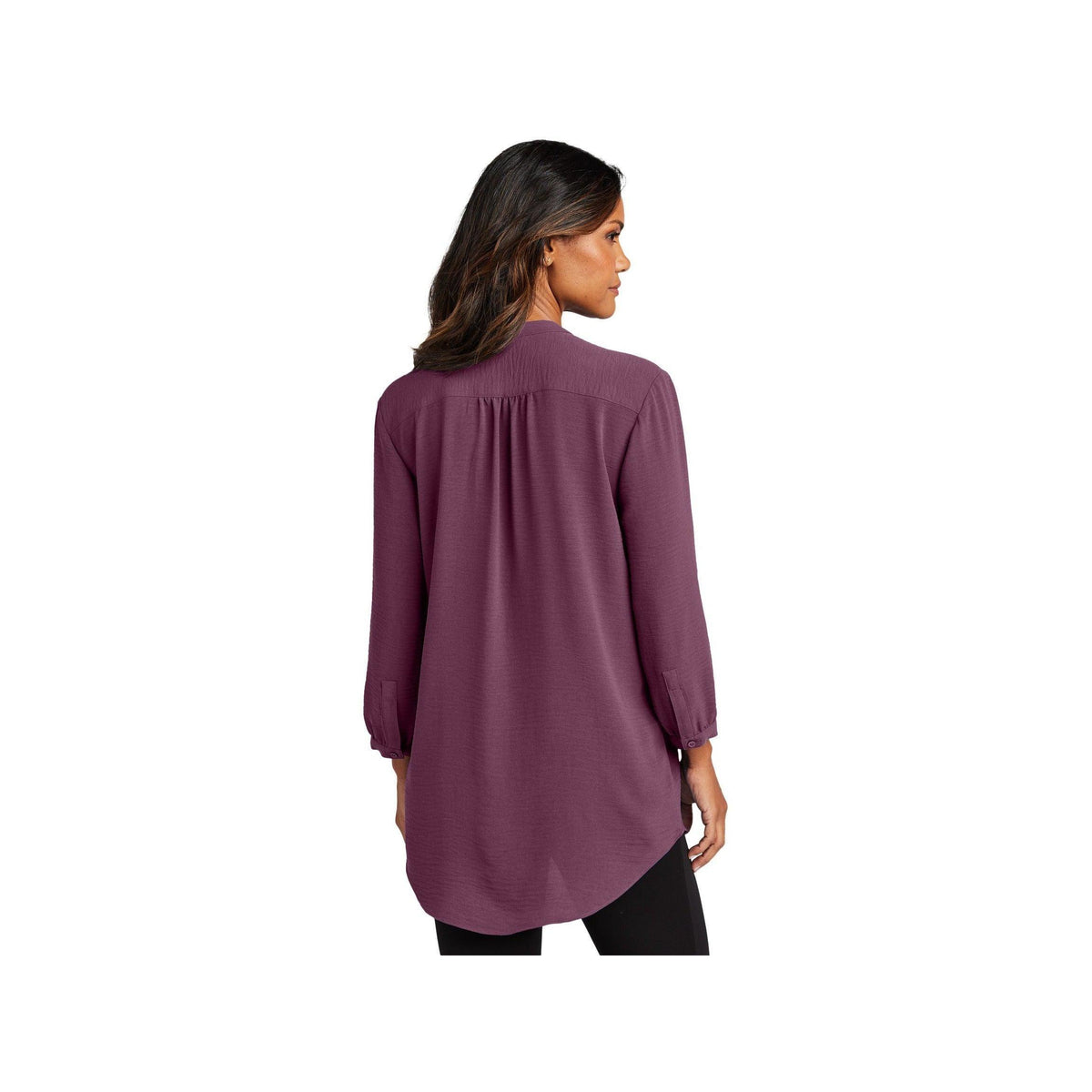 no-logo Port Authority Ladies 3/4-Sleeve Textured Crepe Tunic-Port Authority-Thread Logic