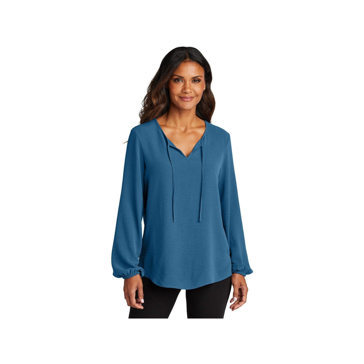 no-logo Port Authority Ladies Textured Crepe Blouse-Port Authority-Thread Logic
