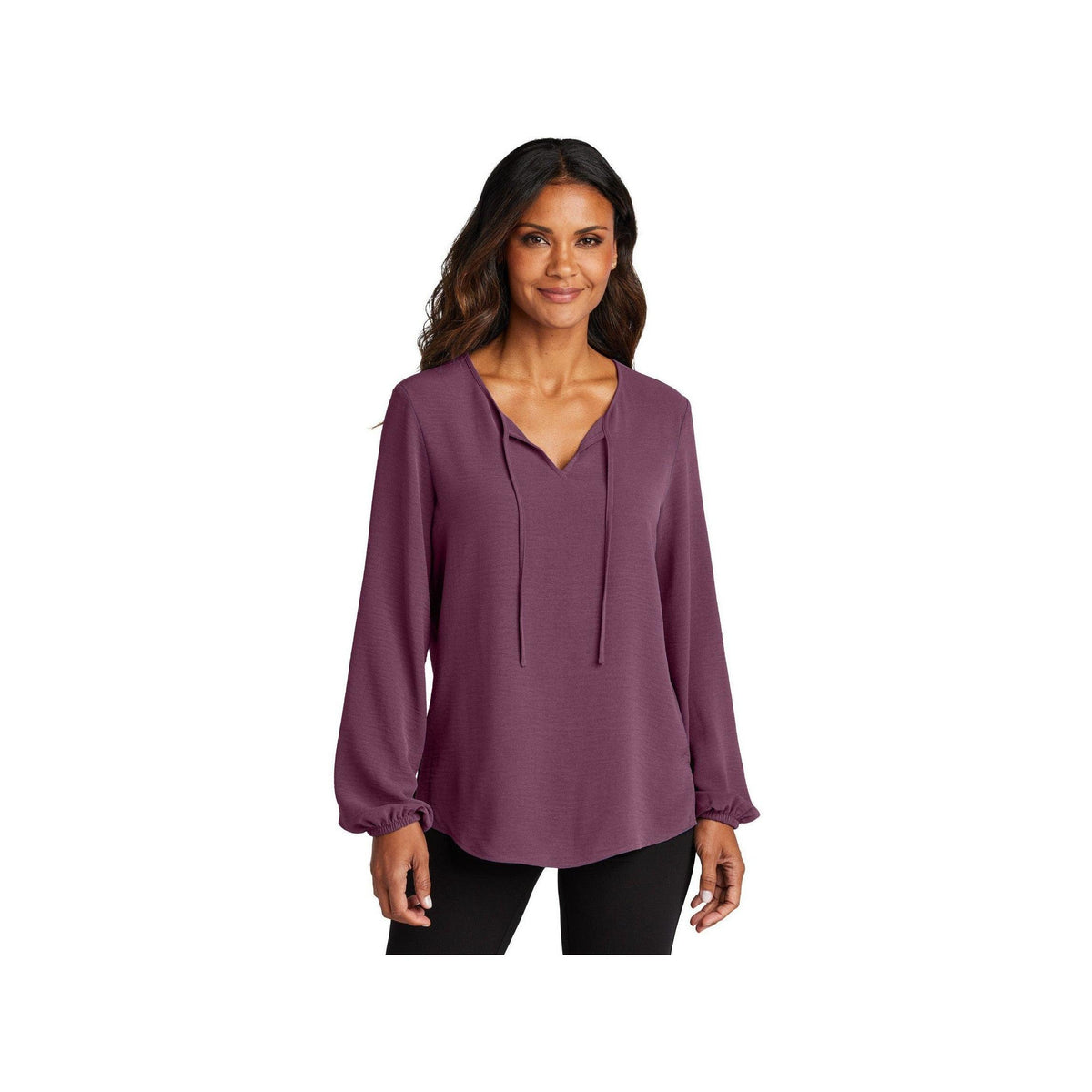 no-logo Port Authority Ladies Textured Crepe Blouse-Port Authority-Thread Logic