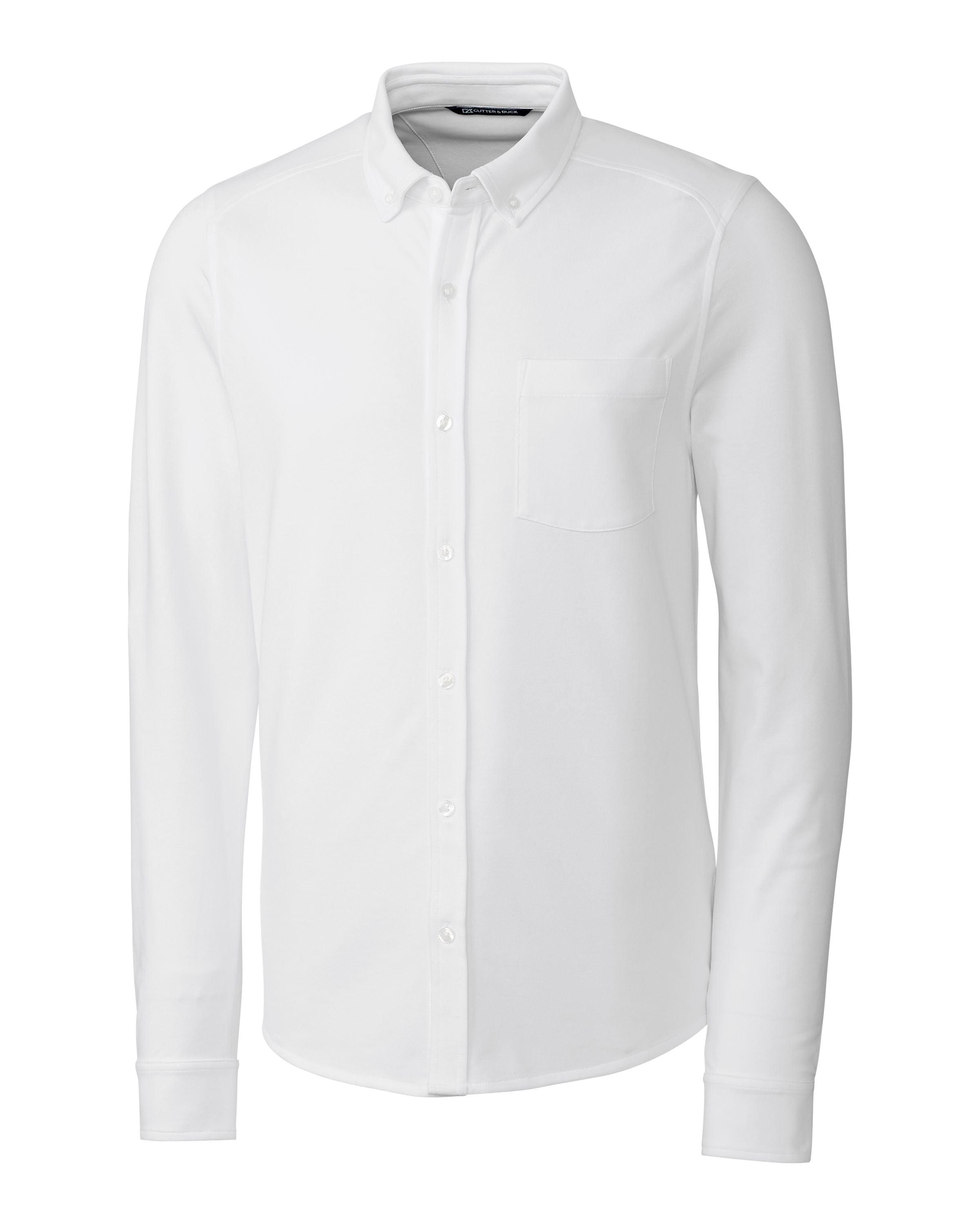 Cutter & Buck Advantage Tri-Blend Pique Long Sleeve Knitted Button Down