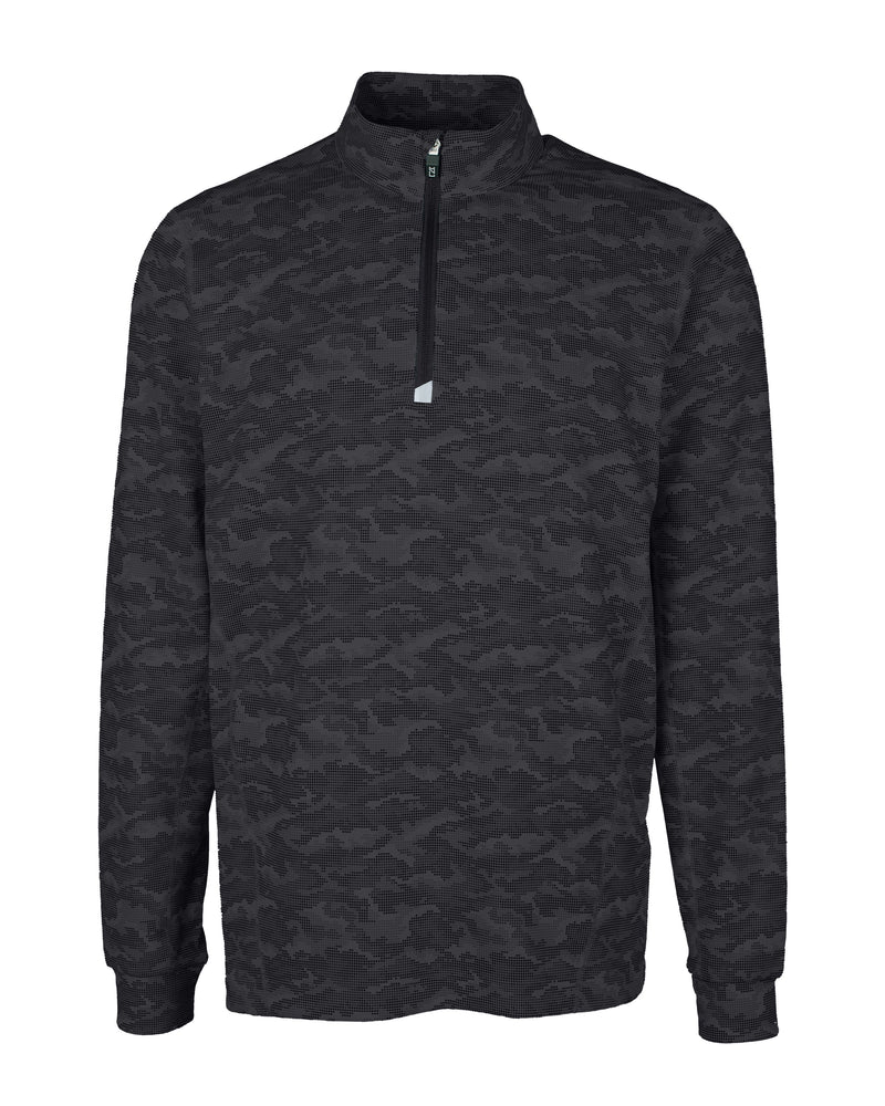 Cutter & Buck Tall Traverse Camo Print Stretch Quarter Zip Pullover