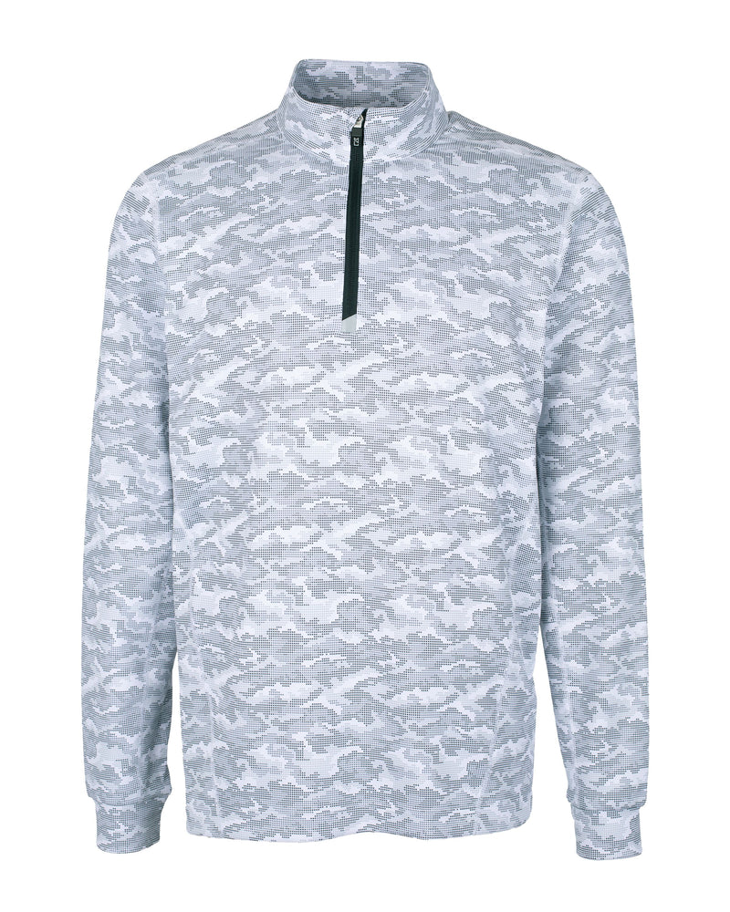 Cutter & Buck Tall Traverse Camo Print Stretch Quarter Zip Pullover