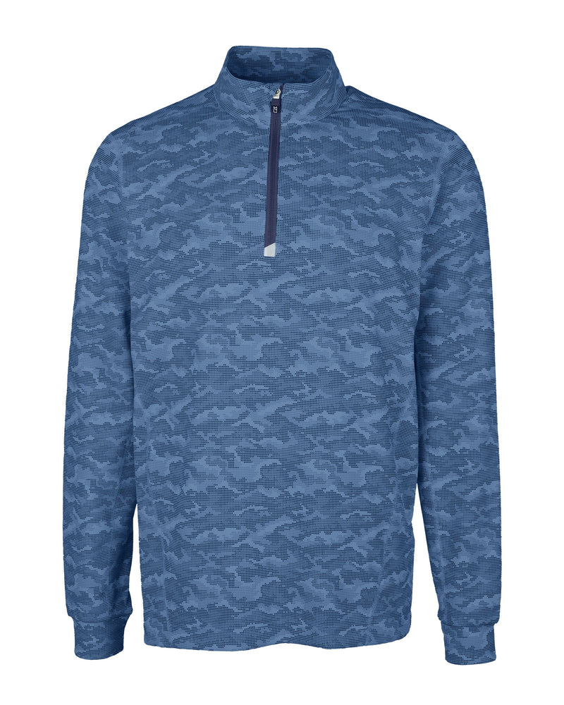 Cutter & Buck Tall Traverse Camo Print Stretch Quarter Zip Pullover