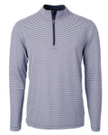 Cutter & Buck Tall Virtue Eco Pique Micro Stripe Recycled Quarter Zip