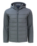 Cutter & Buck Tall Evoke Hybrid Eco Softshell Recycled Full Zip Hooded Jacket